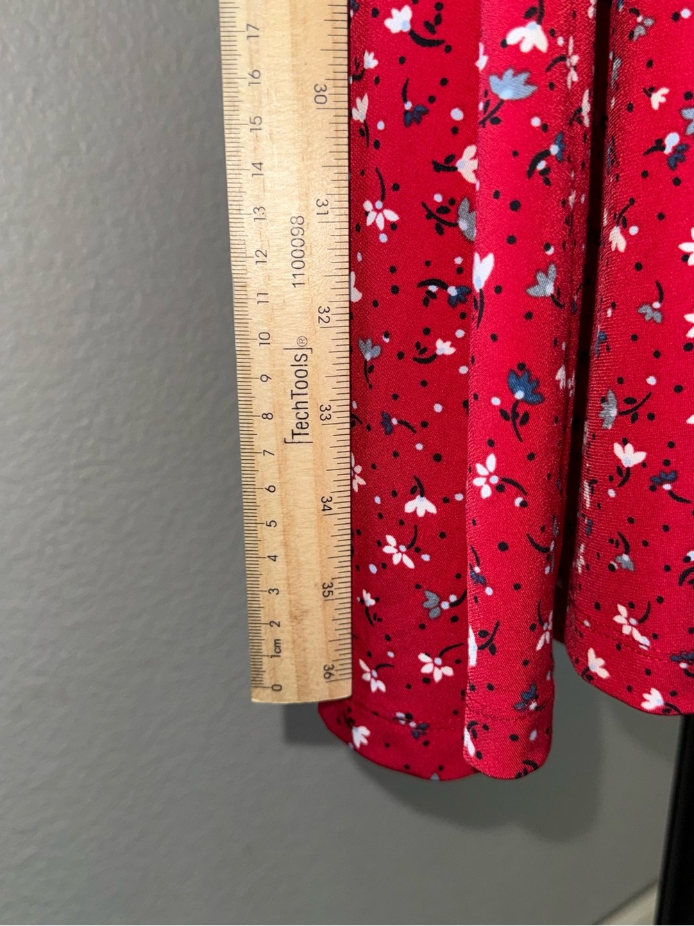 Banana Republic Red Floral Long-Sleeve Tie-Waist Dress Size M - Picture 8 of 9